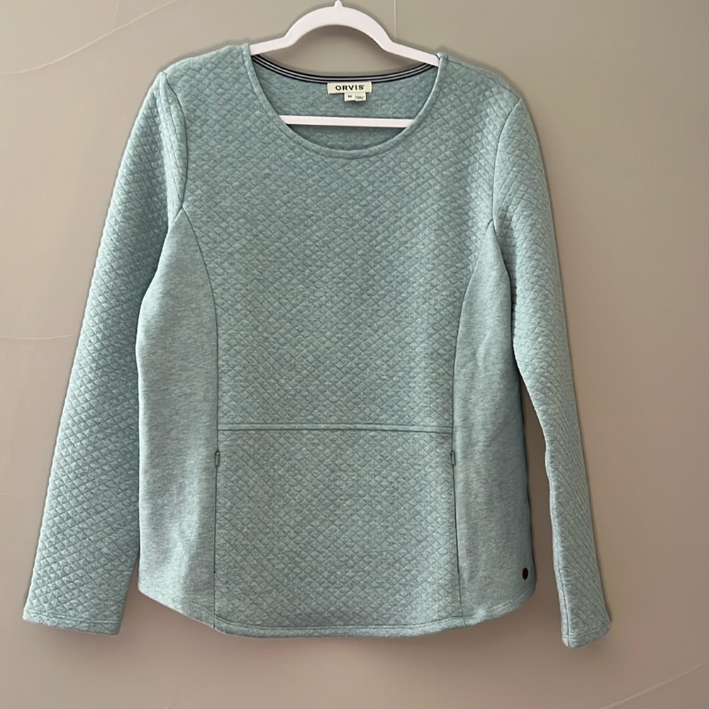 Orvis Blue Quilted Pullover size medium